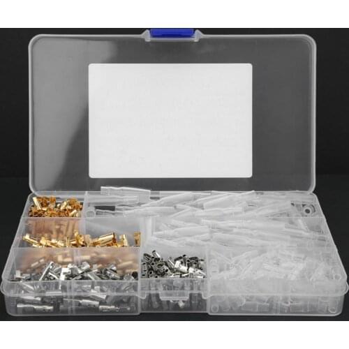 400PCS 4.0mm Male Female Connectors Cold-Pressed Car Electrical Connector Insulation Covers Kit