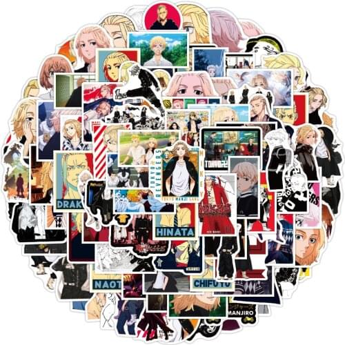 50/100pcs/pack Tokyo Revengers Japanese anime Cartoon Stickers For Skateboard Computer Notebook Car Decal Childrens Toys