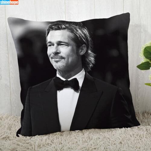 Brad Pitt Pillow Cover Customize Pillowcase Modern Home Decorative Pillow Case For Living Room 45X45cm,40X40cm A2020.7.2