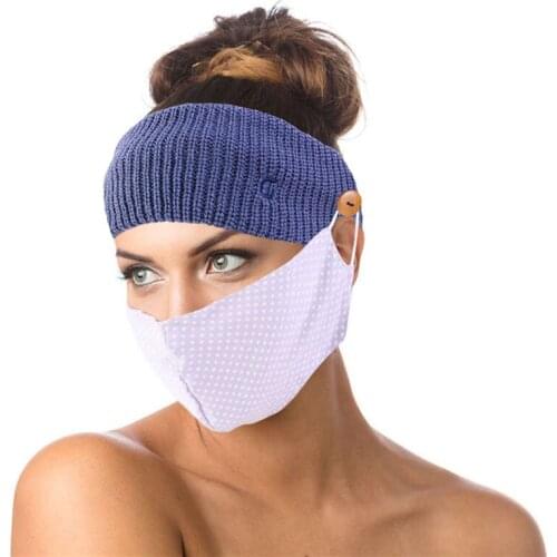 New Women Stretch Outdoor Sports Headbands Nonslip Button Headbands Facemask Holder Comfortable Hair Accessories