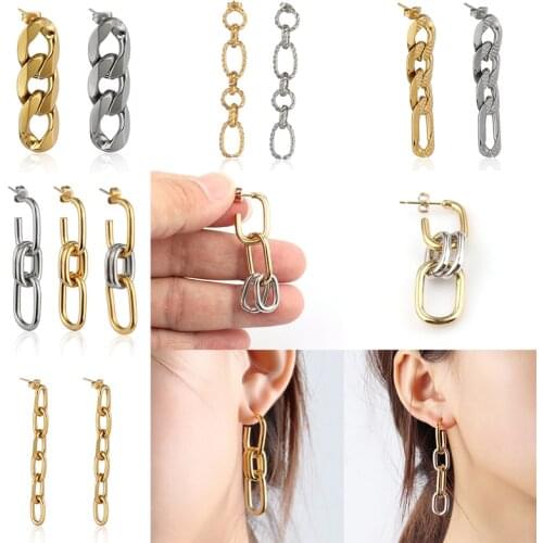 Chain Earrings Drop Earrings Stainless Steel Earrings Jewelry For Women Charm Earrings For Women 2020 Trend Unusual Earrings