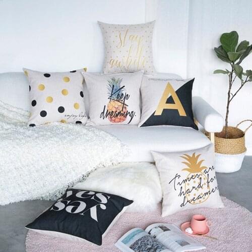 Nordic Geometric Dots Print Cushion Cover Home Decor Pineapple Decorative Pillow Case Cojines Decorativos Para Sofa Pillow Cover