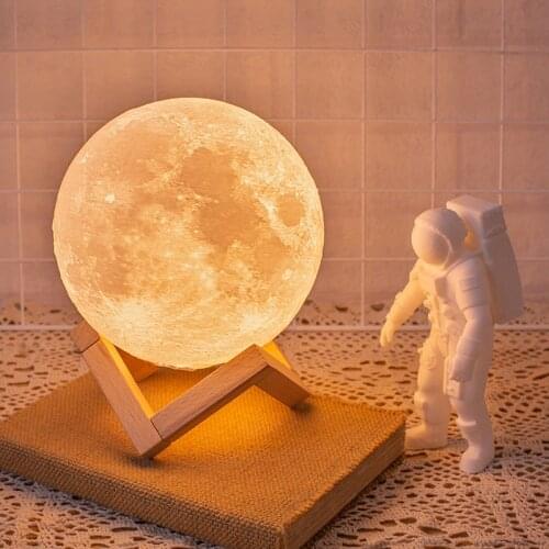 Home Planetarium Moon Lamp Touch Light Customized USB 3D Light Fixtures Nightlight LED Moonlight Luminaria Kids Room Decorations