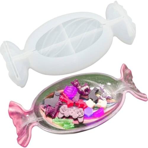 Candy Shape Plate Dish Silicone Mould Tray Crystal Epoxy Resin Mold DIY Crafts Making Casting Tool