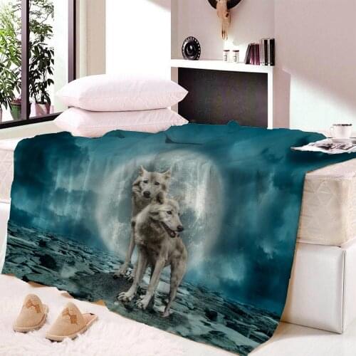 Wolf Galaxy Animal Fleece Blanket 3D Full Printed Wearable Blanket Adults Kids Fleece Blanket Drop Shippng