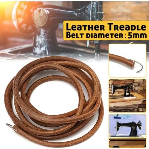 72" 183cm Leather Belt Treadle Parts With Hook For Singer Sewing Machine 3/16" 5mm Home Household Old Sewing Machines Accessory