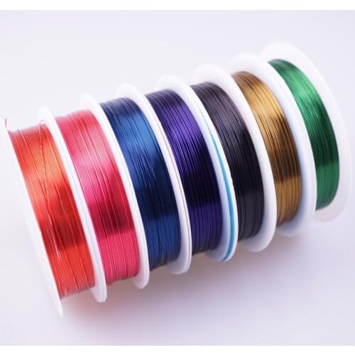 1 Roll Female Decorative Colorful Wire Rope 0.3 0.4 0.5 0.6 0.8 1.0mm Handmade Copper Wire Cords DIY Jewelry Making Accessories