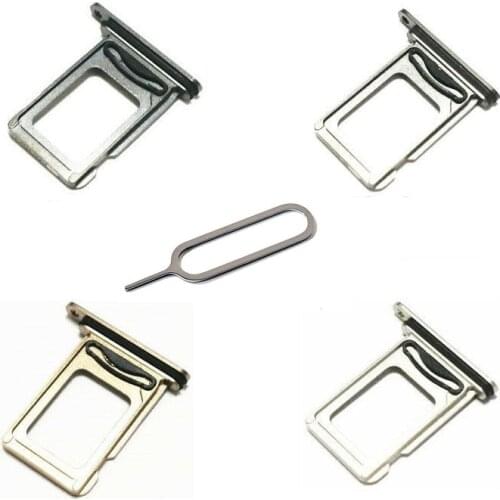 10Pcs/lot For Apple iphone 11 Pro/11 Pro Max Dual SIM Card Tray Sim Card Holder With Free Eject Pin Silver Grey Gold Green Color