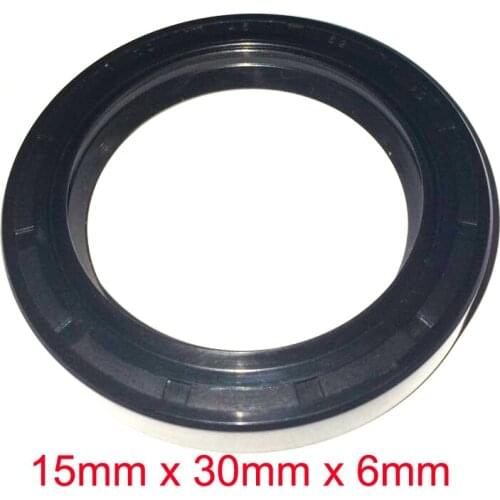 15mm x 30mm x 6mm Black NBR Nitrile Rubber Double Lip Oil Seal
