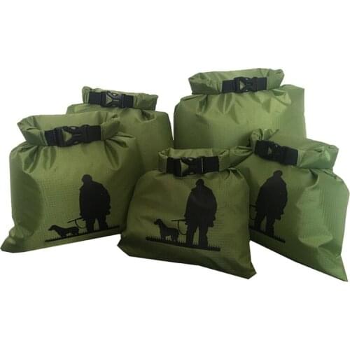 3/5 Pcs Coated silicone fabric pressure waterproof dry bag Pritned Swimming Bag Storage Rafting Canoeing Boating Pouch