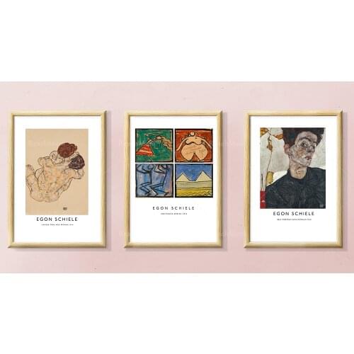 3 sets of Egon Schiele exhibition posters | printable wall art l modern l Schiele wall art i abstract art