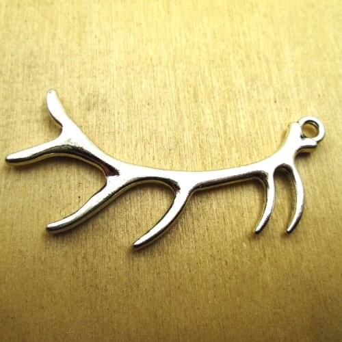 5pcs-- 68x32mm Antler charms Large 3D Deers Antlers Charms Pendants DIY necklace/ bracelets charms antique silver tone