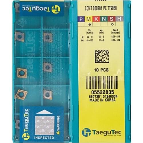 CCMT060204-PC TT9080 Original Taegutac Carbide Inserts Turning Inserts Lathe Tools 10Pcs/Lot