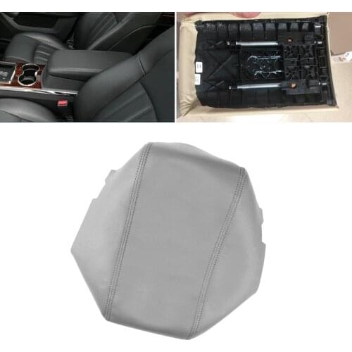 Gray Microfiber Leather Armrest Cover For Chrysler 300 2008 2009 2010 Car Interior Center Control Armrest Box Cover Sticker Trim