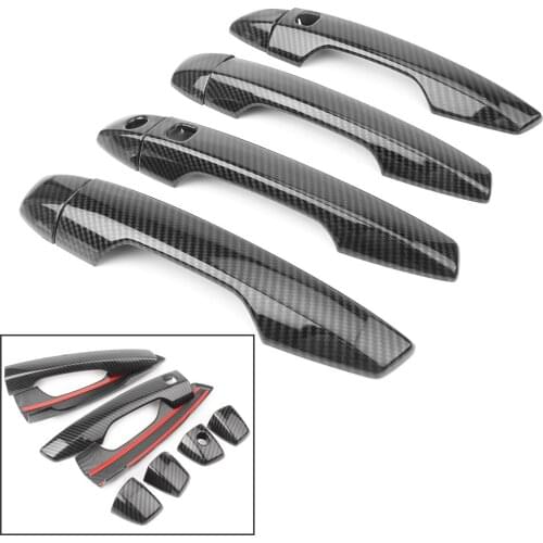 Carbon Fiber Look Door Handle Cover Smart keys for Mitsubishi Eclipse Cross 2018