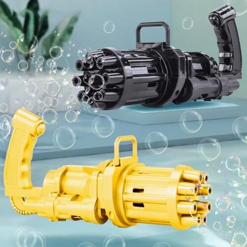 Kids Automatic Gatling Bubble Gun Toys Summer Soap Water Bubble Machine Plastic Electric Magic Bubble Machine Children Bath Toys