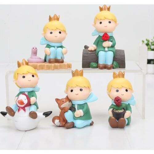5sets cartoon Adventur of The Little Prince rose Fox 7-9cm 5pcs/set PVC action Figure Collectible Model Toys kids