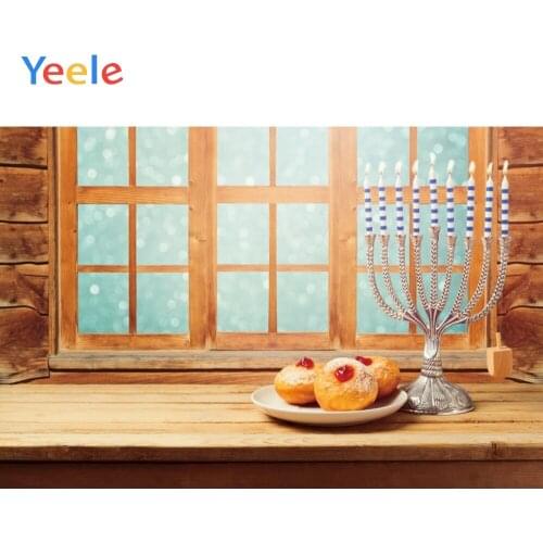 Jewish New Year Rosh Hashanah Hanukkah Candle Lampstand Window Photography Backdrop Photographic Background For Photo Studio