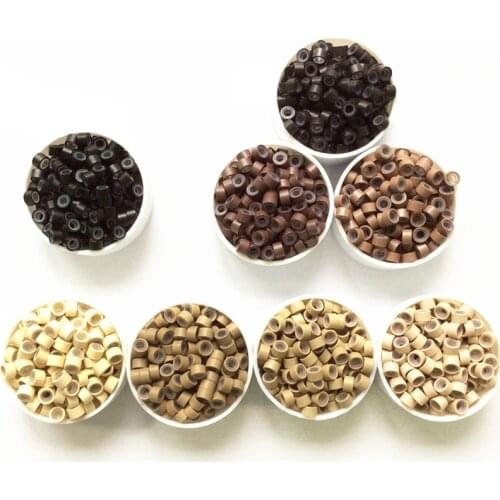HARMONY 8000 Pieces 8 Colors Choice 4.5mm Aluminum Silicone Lined Micro Beads Rings Links for I tip Hair Extensions