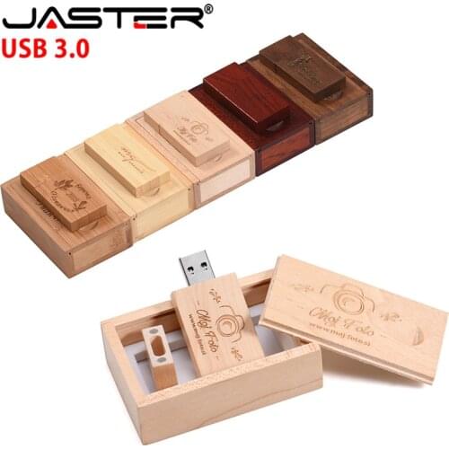 JASTER promotion USB 3.0 External Storage (free custom logo) creative wooden usb+box thumb drive 4GB/8GB/16GB/32GB/64GB