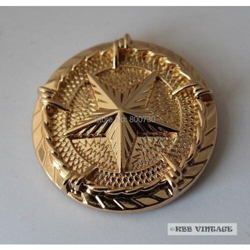 KB206) Wholesale 50pc 1-5/16'' Western Texas Star Concho with Barb Wire Gold