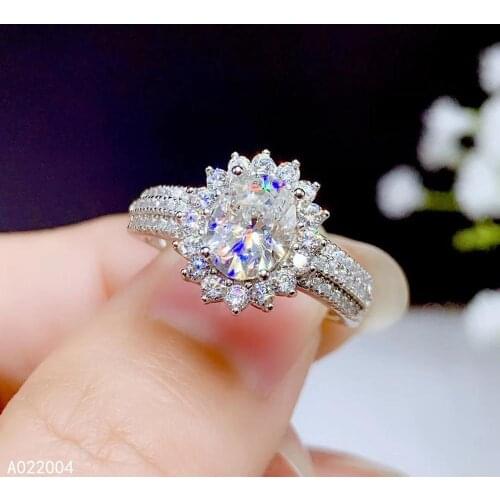 KJJEAXCMY fine jewelry 925 sterling silver inlaid Mosang Diamond gemstone ladies new ring fashion support test hot selling