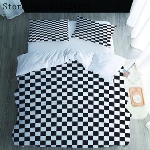 Checkerboard Printing Bedding Set Black And White Duvet Covers Bedroom Comforter Sets Three-Piece Set Quilt Cover Sheet 200*200
