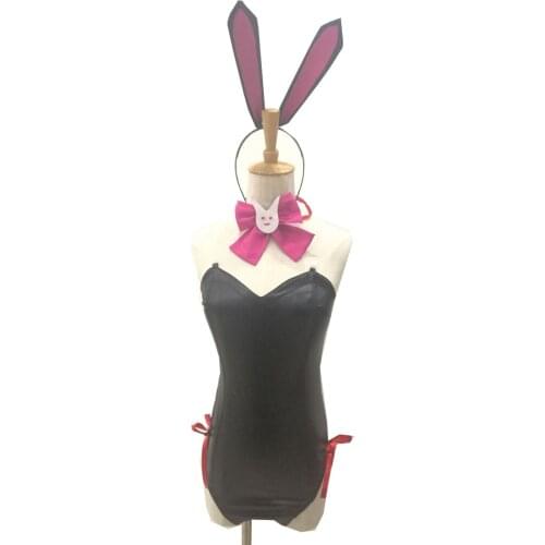 D.VA Bunny girl Song Hana Cosplay Costume Black Rabbit Version
