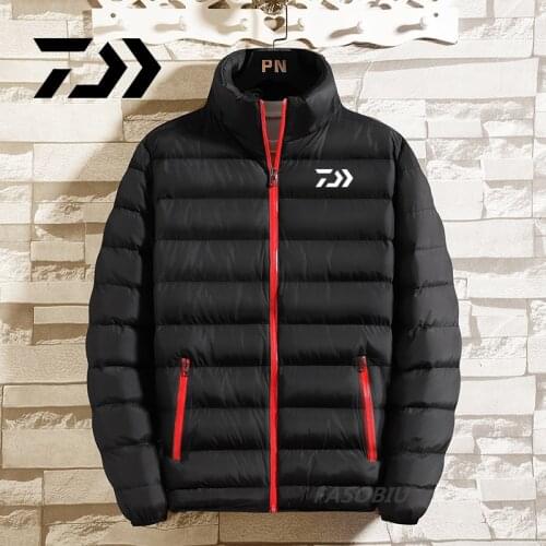 Daiwa Men Hooded Fishing Jacket Winter Keep Warm Fishing Clothes Waterproof Hiking Outdoor Clothing Breathable Fishing Apparel