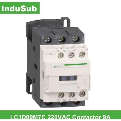 LC1D09M7C New Original 220VAC 50/60Hz Contactor 9A LC1-D09M7C Good Quality LC1D TeSys Motor Control Contactor