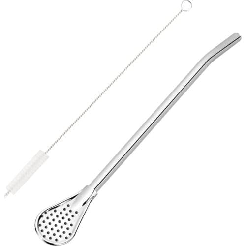 Stainless Steel Drinking Straw Spoon Tea Filter Yerba Mate Tea Straws Health Gourd Reusable Tea Tools Washable Bar Accessories
