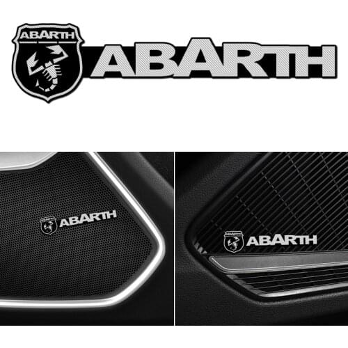4pcs Modification For fiat abarth aluminum audio decorative stickers modified accessories decoration