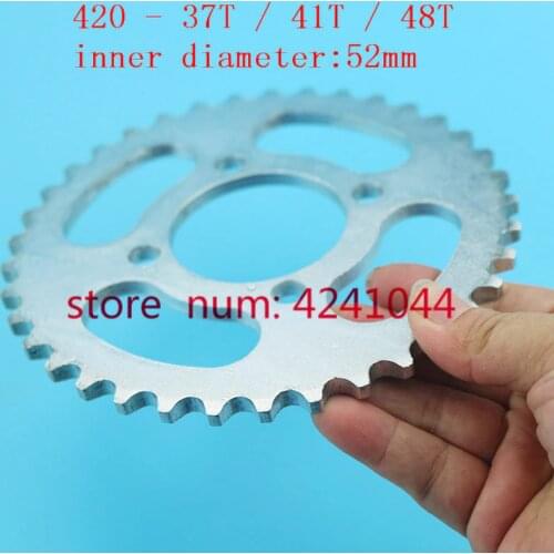 Motorcycle scooter drive gear 420 rear chain sprocket 52mm 37T 41T 48T tooth sprocket for Chinese ATV Quad Pit Dirt Bike Buggy