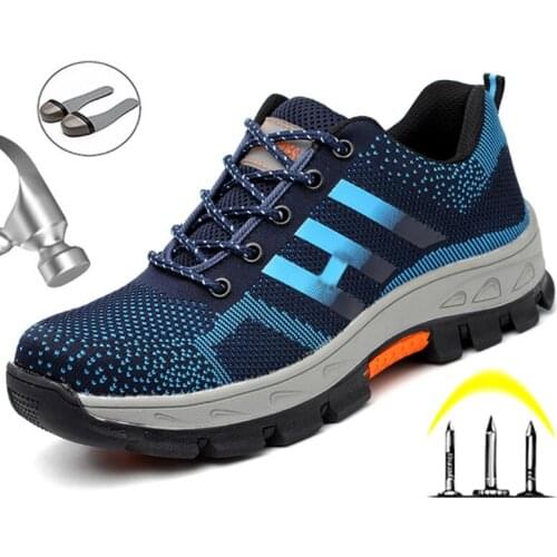 Mens Work Shoes Safety Steel Toe Boots For Men Anti-smashing Puncture Proof Footwear Construction Breathable Sneakers Outdoor