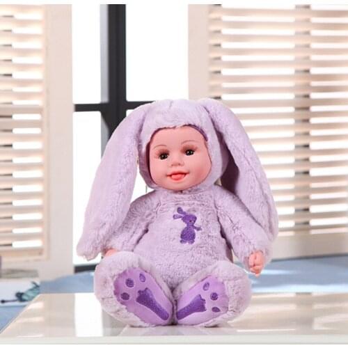 Plush Stuffed Singing Toys for Children Kawaii Soft Open Eyes Cute Baby Dolls Rabbit/Bear Best Birthday Gifts Reborn brinquedos