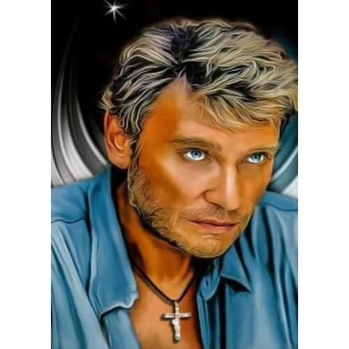 DIY 5D Diamond Mosaic Johnny Hallyday 5d Diamond Painting Cross Stitch Kits Embroidery Figure Idol Full Square Round Rhinestones