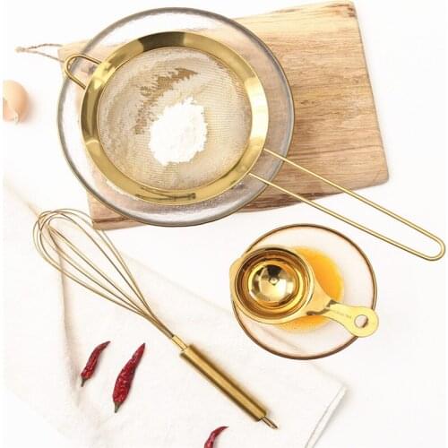 Stainless Steel Bakeware Egg Beater Separate Oil Strainer Flour Sifter Sieve Colanders Coffee Mesh Filter Kitchen Baking Tool
