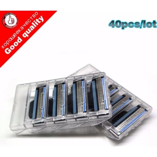 40pcs/lot new Blade System Men Face Shaving blade razor blade for shaving men Standard for RU&Eu US lamina de barbear to shave