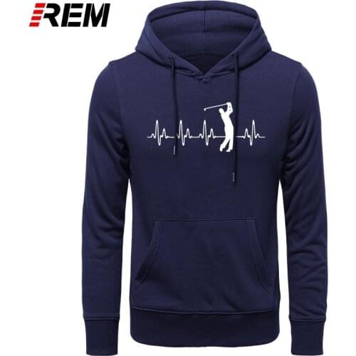 REM vestido Novelty Porady Cartoon Golf Heartbeat men Casual Loose pre-cotton O Collar long Sleeves Hoodies, Sweatshirts