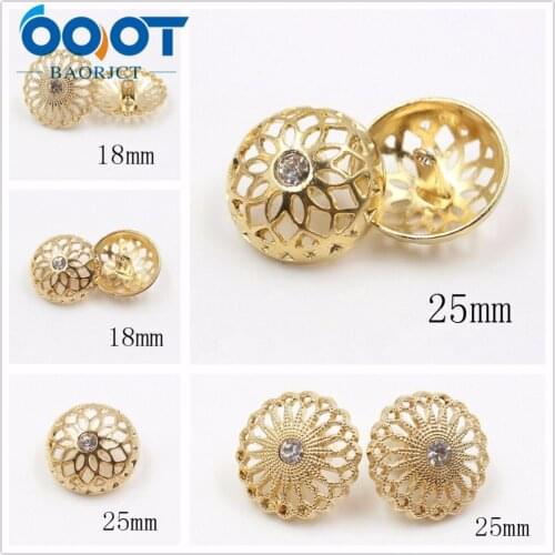 OOOT BAORJCT 177305,10pcs/Lot, 22/25mm High quality classic fashion metal buttons clothing accessories DIY handmade
