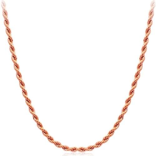 Xupin rose golden color Designer Wholesale 42cm Perimeter twine Chains Necklaces fashion jewelry LN670