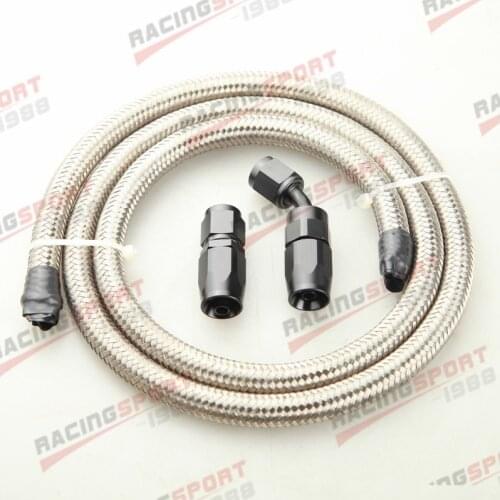 Stainless Steel Braided AN-12 Fuel Gas Line Hose 1M + Swivel Hose End Fitting