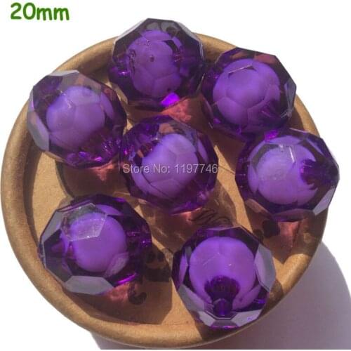 Halloween Clear Purple Acrylic Glass Crystal Beads Faceted Rondelle Oval Spacer Bead For DIY Necklace Making Free Shipping
