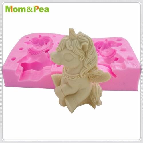 Mom&Pea MPA1897 Unicorn Shaped Silicone Mold Cake Decoration Fondant Cake 3D Mold Food Grade