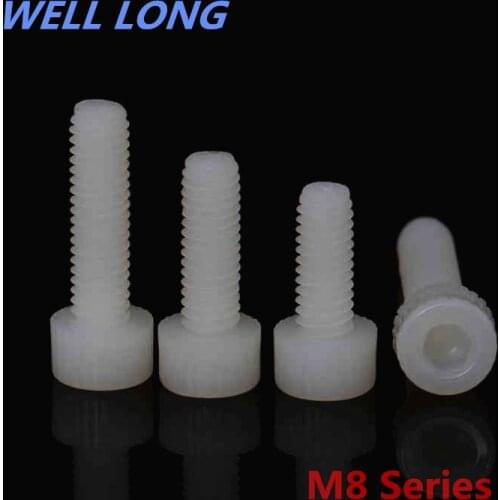 Inner hexagonal nylon screw knurled plastic screw insulation screw, M8 Series