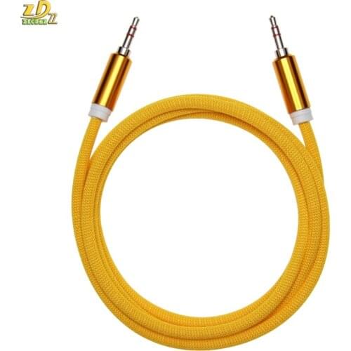 1.5m art 3.5mm cloth Fabric Braid 3.5 jack to jack aux cord Audio Cable for iphone Car MP3 Headphone Speaker AUX Cable 300pcs