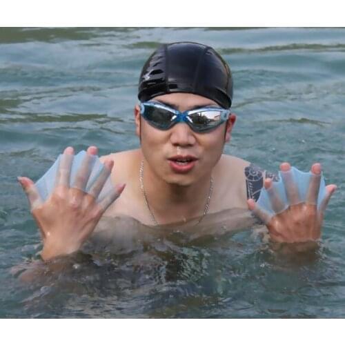 1pair Simming Accessories Webbed gloves Men Women Swimming Advanced Supplies Training Necessary Half Finger Paddles
