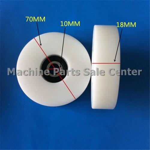 10*70*18mm F type plastic nylon package pulley with bearing 6200 POM Polyurethane for flat Flat roller wheel