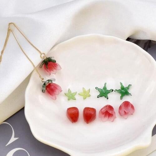 10pcs/lot Sweet cute flower leaf Charms Loose Beads For DIY Fashion Drop earrings material