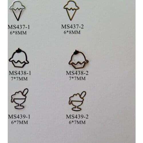 100pcs/bag Silver/Gold Ice Cream ice Cream-cone non-adhesive Soft Metal Sticker Nail Art Decoration